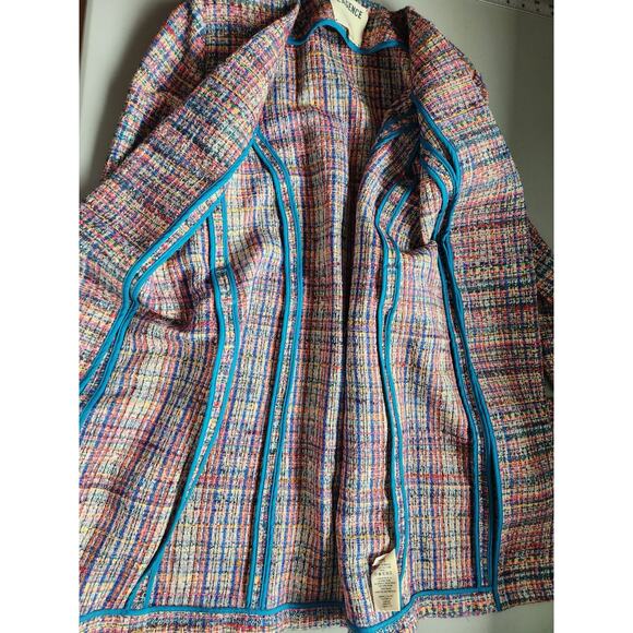 L'AGENCE Zuri Tweed Belted Jacket Size 4 Pink Multi #1G506 - Picture 10 of 13